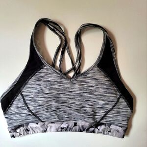 Women's Gray and Black Sports Bra